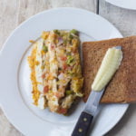 Sliced Vegetable Loaf on a plate goes well with the regular bread & butter