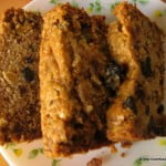Close-up of Eggless Christmas Fruit Cake, ready to enjoy
