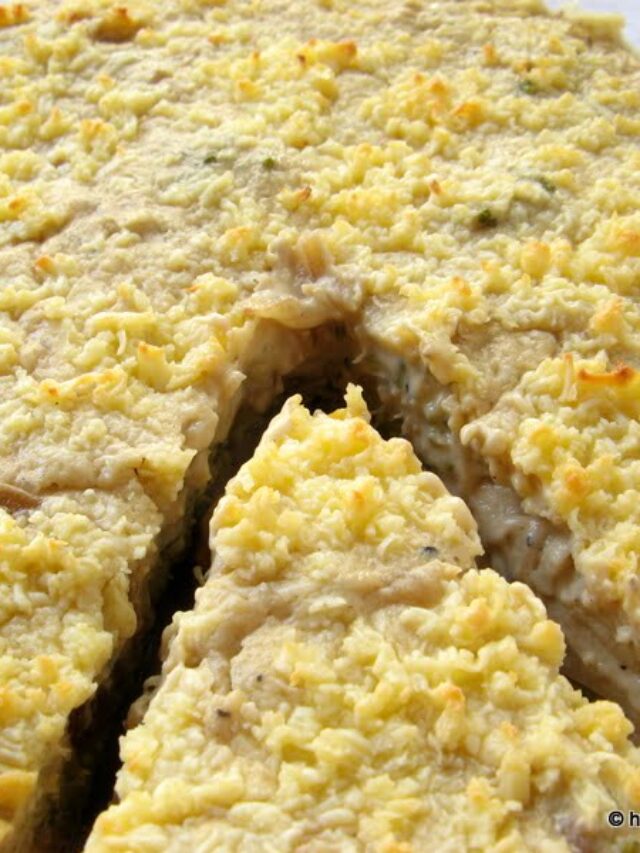 Eggless Caramelized Onion and Corn Quiche