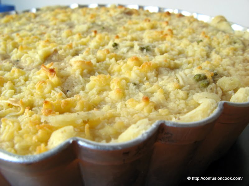 Whole Eggless Caramelized Onion and Corn Quiche, ready to be served