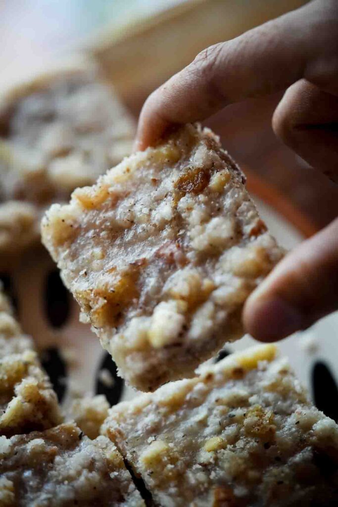 Serving gond nariyal panjiri with warm milk for winter nourishment