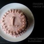 Eggless Neapolitan Cake filled with Cherry Compote & Buttercream