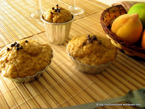 Eggless & Gluten-Free Banana Peach Muffins Recipe