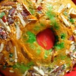 Tri-color Eggless Tutti-Fruity Cake