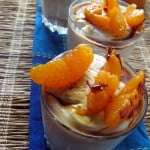 Close-up view of Eggless Fresh Fig & Orange Mascarpone Cheesecake