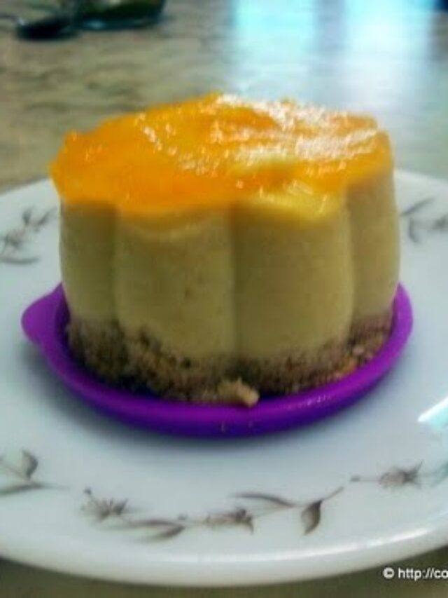 Eggless No-Bake Mango Cheesecake
