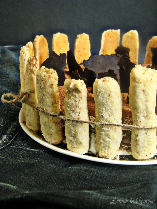 Eggless Tiramisu Charlotte Recipe