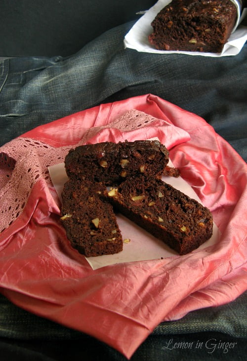Healthy Eggless Chocolate Cucumber Banana Bread