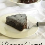 Eggless Chocolate Carrot Banana Cake with Buttermilk Vanilla Bean Glaze