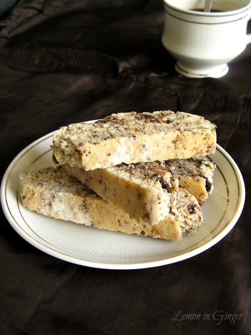 Candied Ginger Chocolate Biscotti