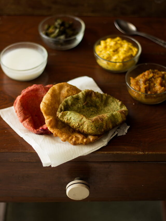 Palak Puri and Beetroot Puri