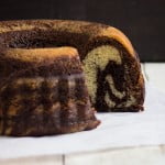 Zoomed-in view of the moist texture of a Chocolate Zebra Cake