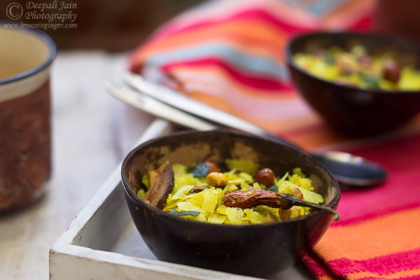 Bowl full of crunchy Chivda Namkeen with assorted peanuts