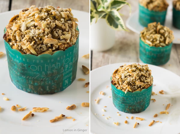 The perfect crumb of a freshly baked Eggless Date and Walnut Muffin, highlighting the dates and nuts