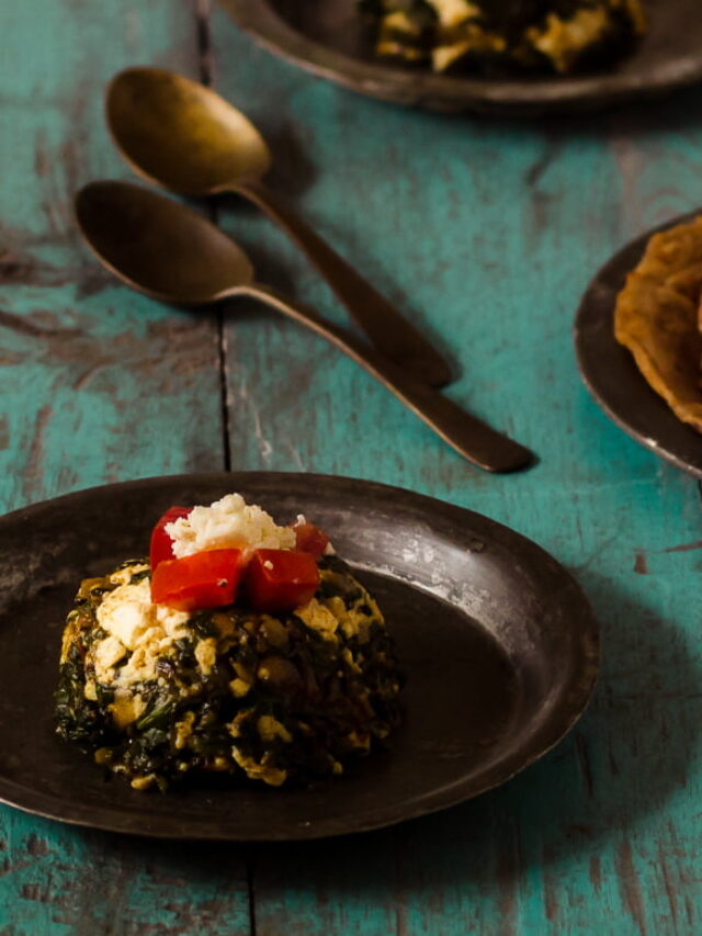 Palak Paneer Bhurji Recipe