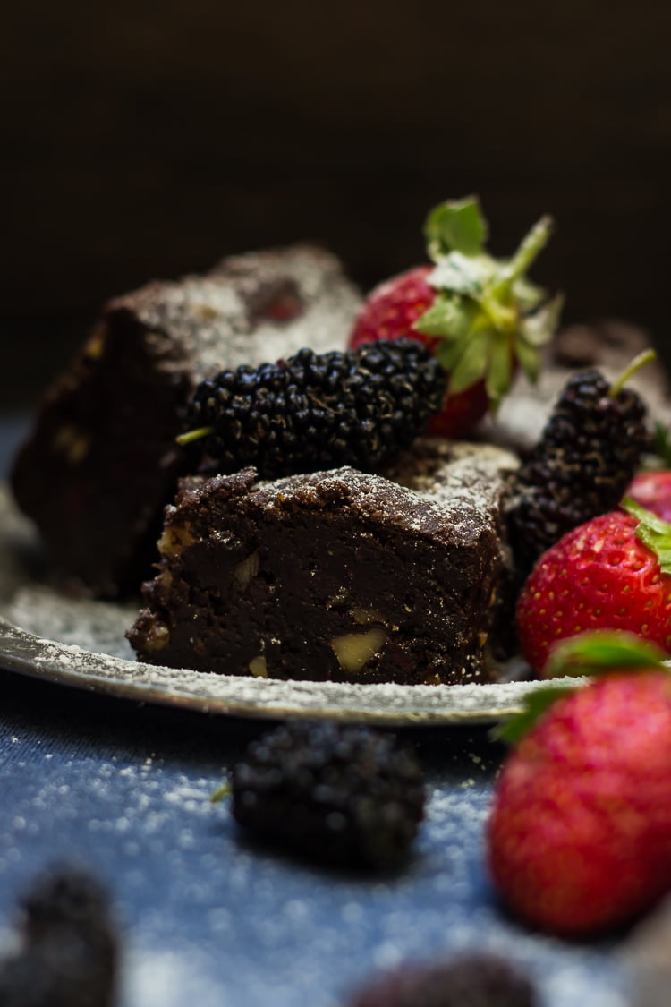 Wine Roasted Strawberry Brownies