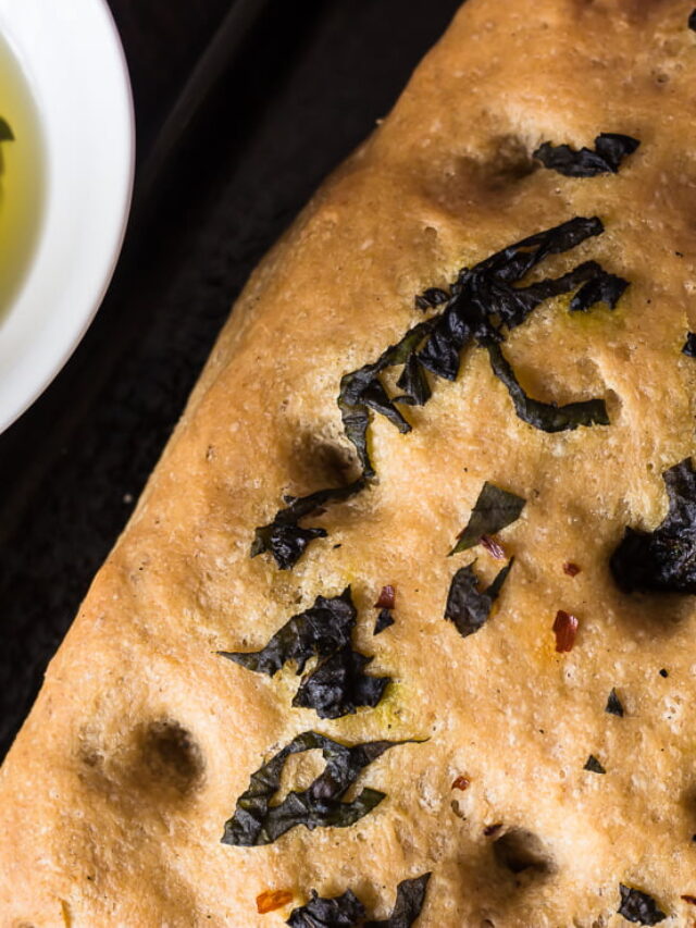 Whole Wheat Basil Focaccia Bread Recipe