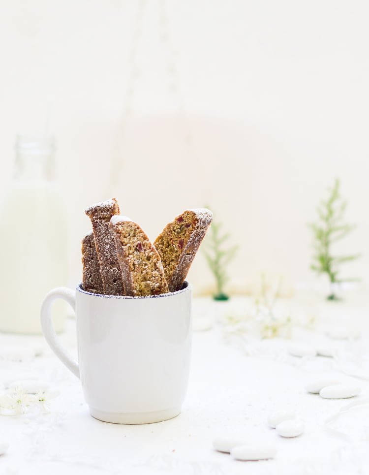 Candied Ginger Cherry Biscotti