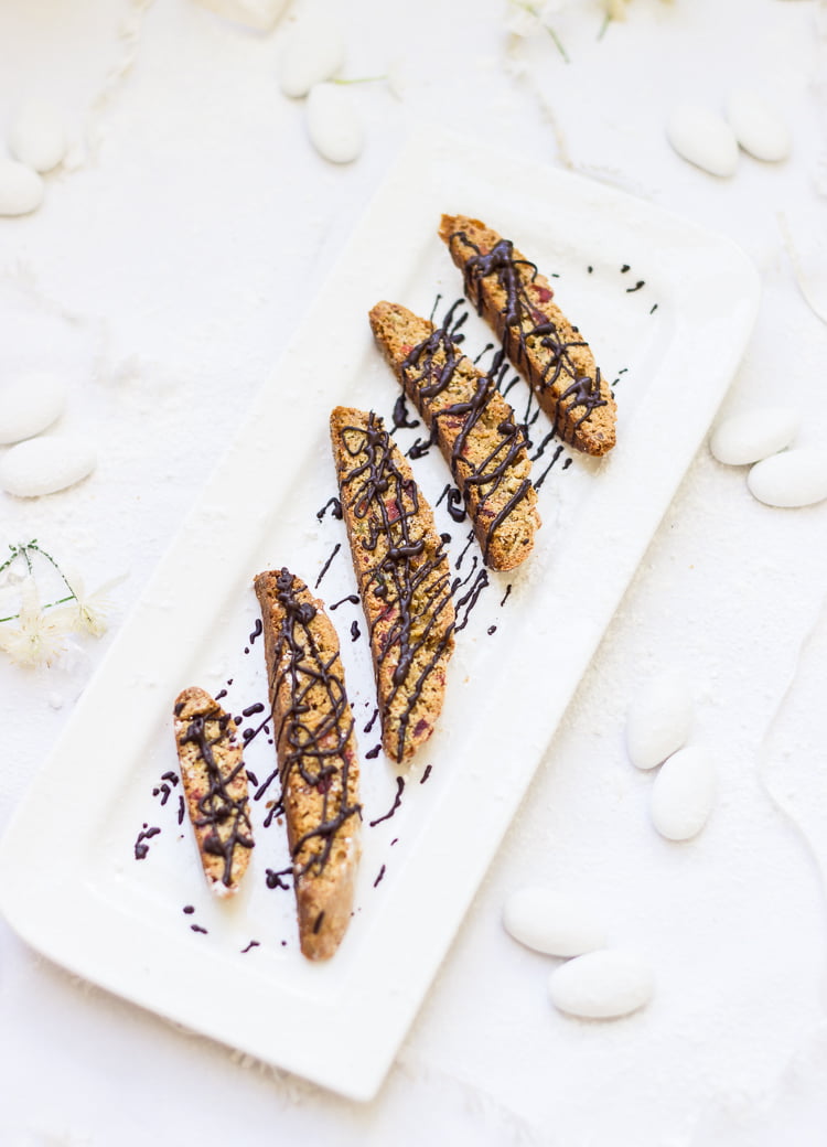 Candied Ginger Cherry Biscotti