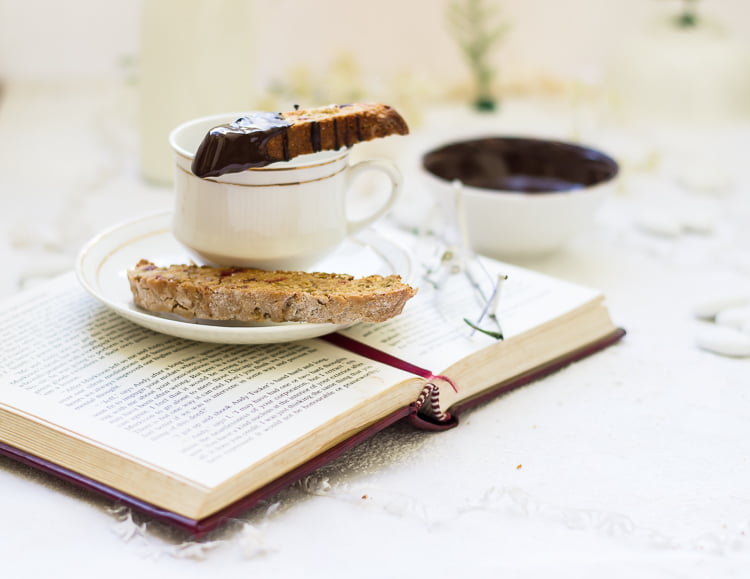 Candied Ginger Cherry Biscotti