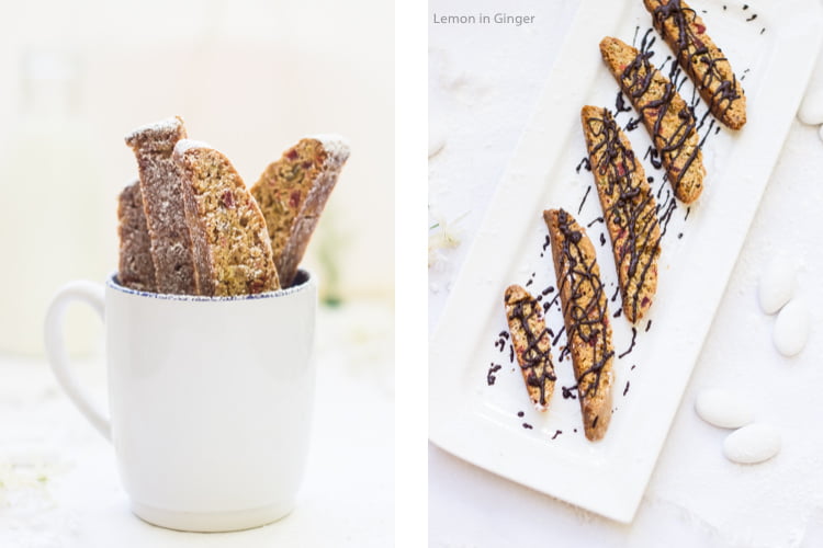 Candied Ginger Cherry Biscotti