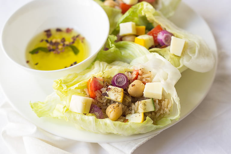 Vegetarian Lettuce Wraps Recipe | Brown Rice Lettuce Wraps