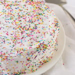 Sprinkle Birthday Cake with Whipped Cream