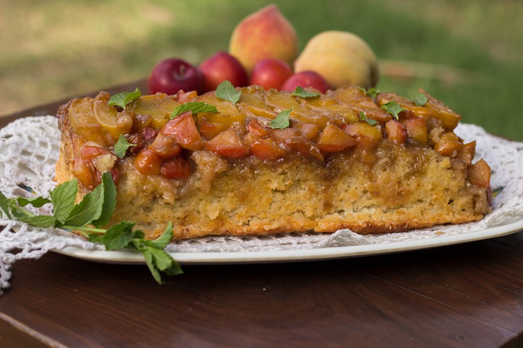 Peach and Plum Upside Down Cake Recipe