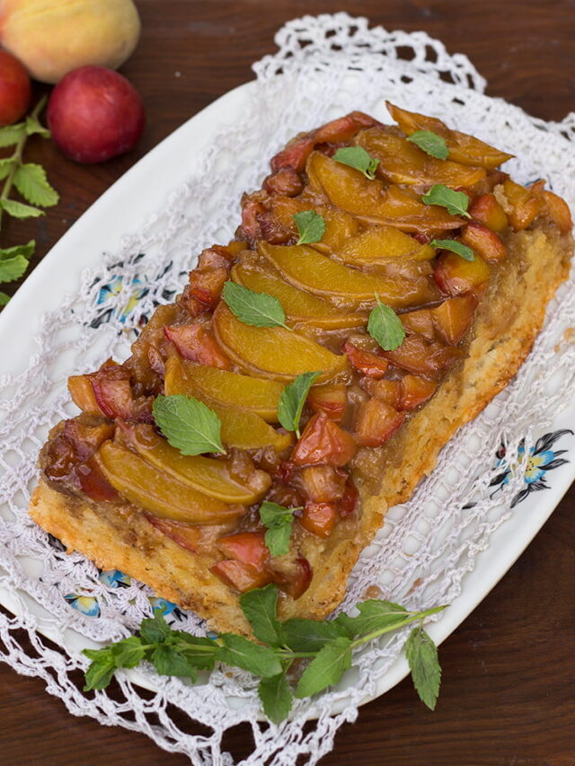 Peach and Plum Upside Down Cake