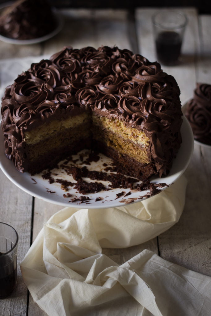 A close-up of the creamy, velvety texture of Tiramisu Cake