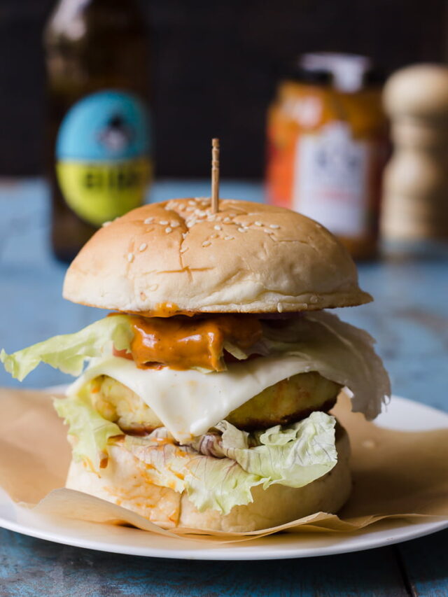 Crispy Paneer Tikka Burger