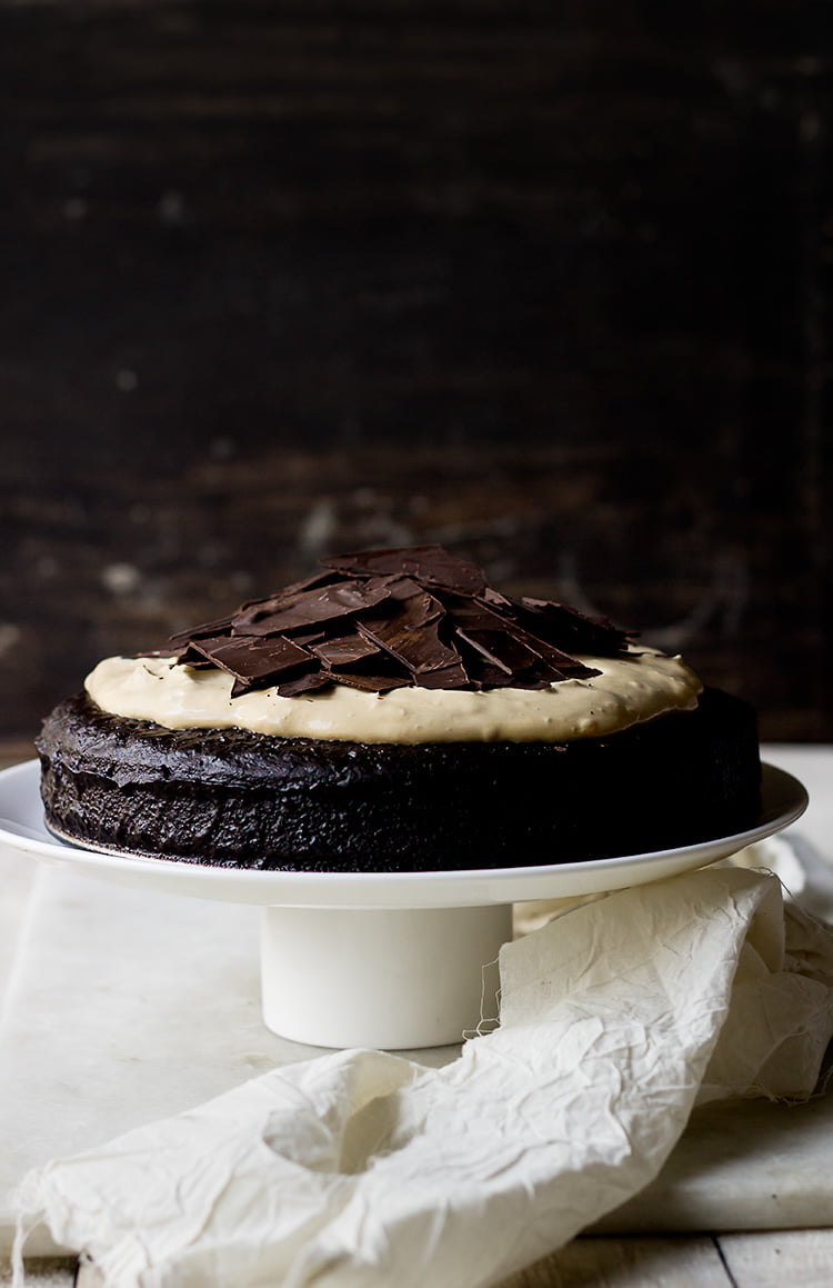 Chocolate Mud Cake with Mascarpone Coffee Topping