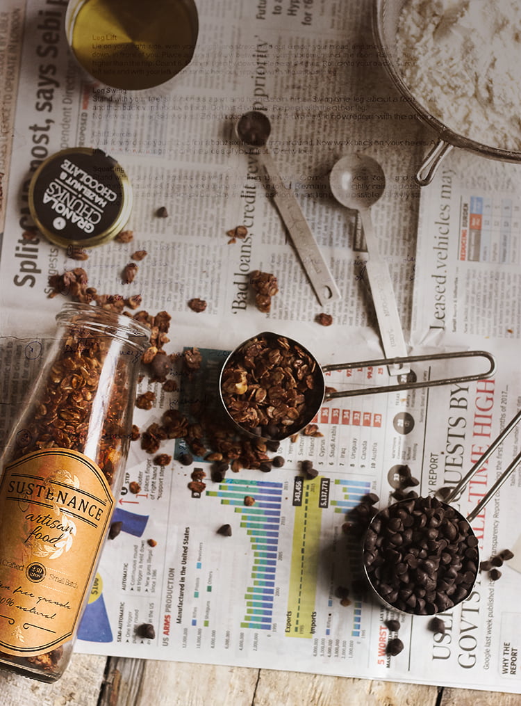 Hazelnut Chocolate Granola Cookies