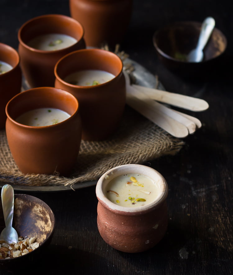 A bowl filled with creamy Bajre ki Kheer garnished with nuts