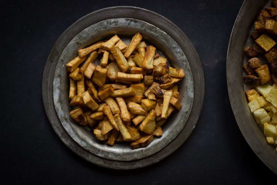 Fried vegetables to make surti undhiyu