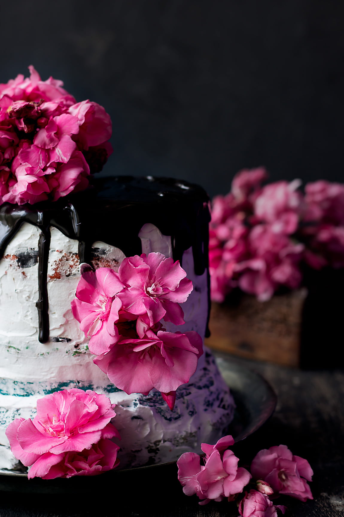 Rainbow Cake with Flowers
