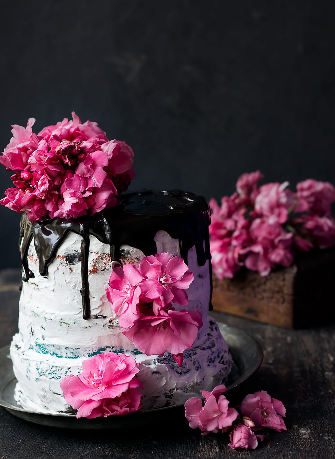 Rainbow Cake with Flowers