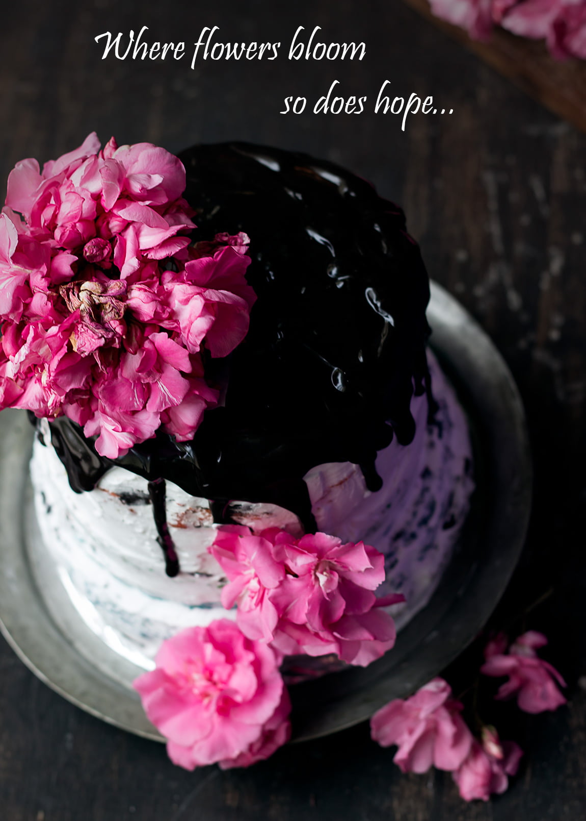 Rainbow Cake with Flowers