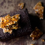 Freshly made peanut chikki broken into crispy shards