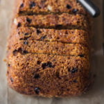 Closeup View of Sliced Banana Walnut Bread