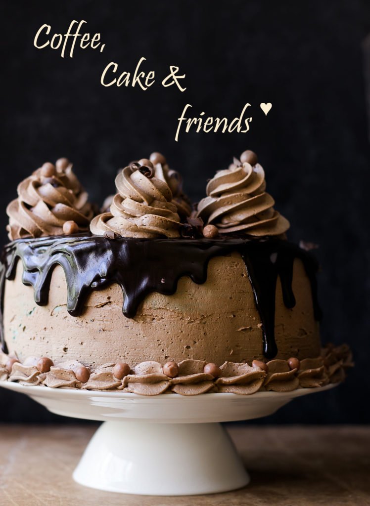 Freshly baked coffee whiskey cake at home