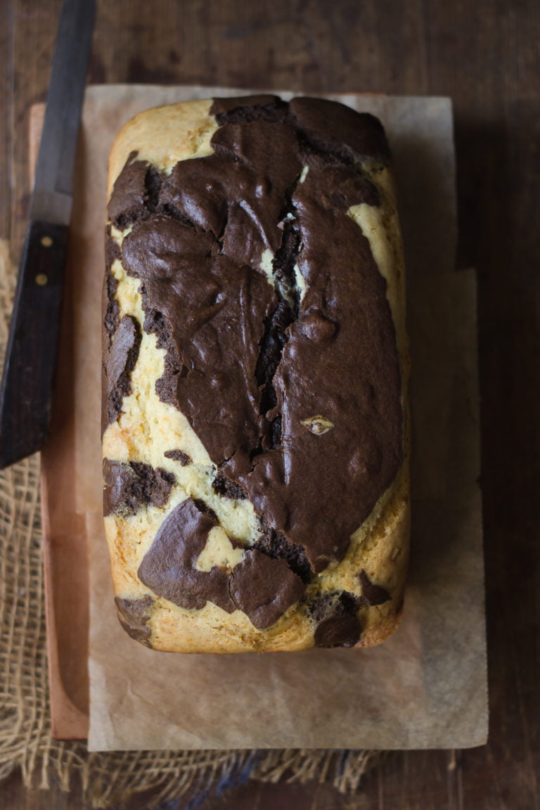 Eggless Marble Cake Recipe | Chocolate Marble Cake