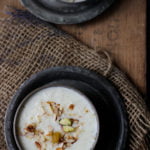 A bowl of rice kheer, showing its creamy texture