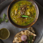 Panchmel Dal served with roti on a traditional Rajasthani thali