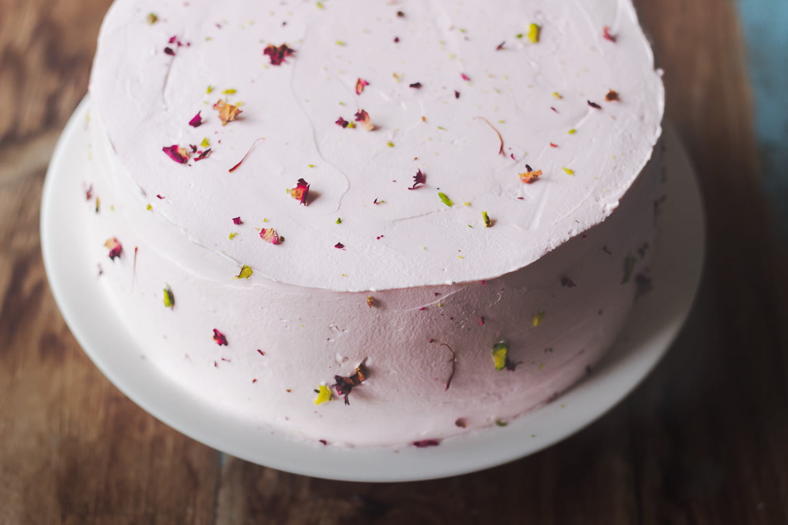 Eggless Dried Rose Cake Recipe