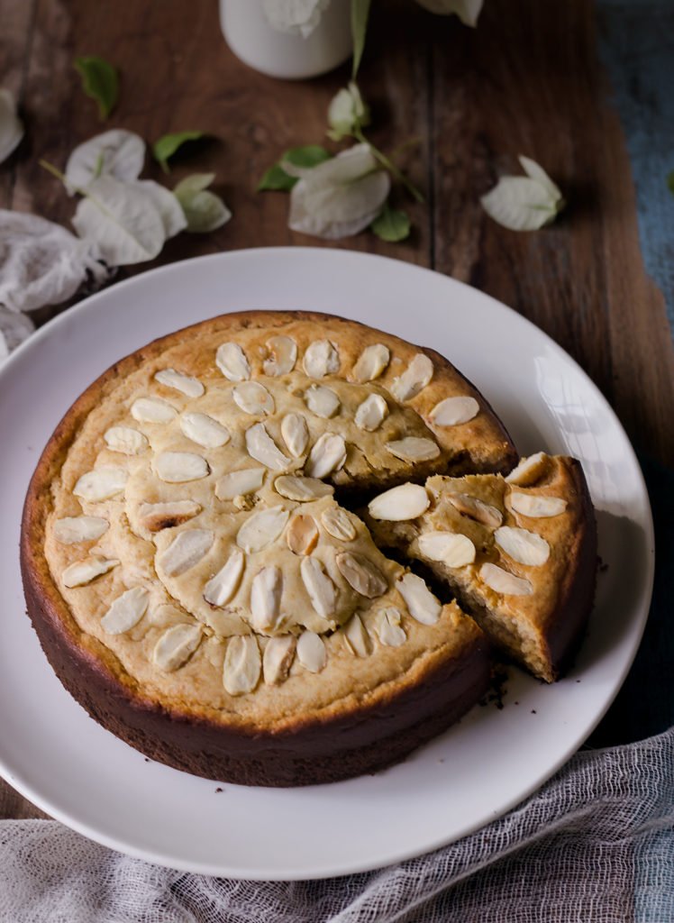 Mawa Cake with Blanched Almonds