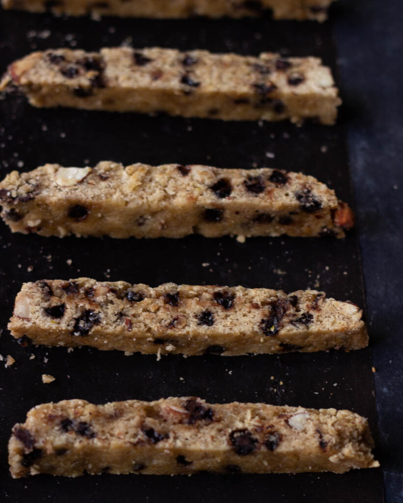 eggless chocolate almond biscotti