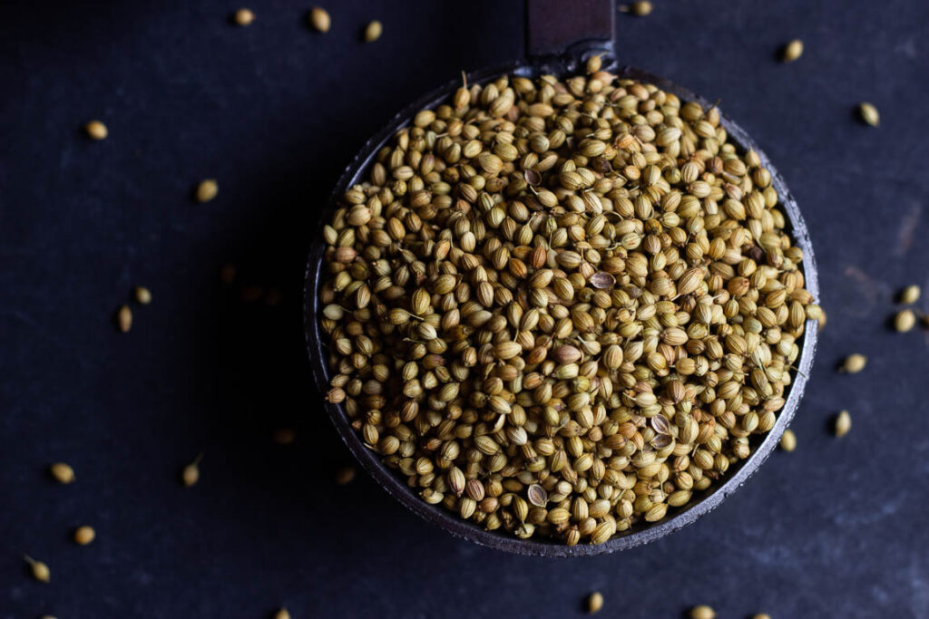 Coriander seeds in a bowl