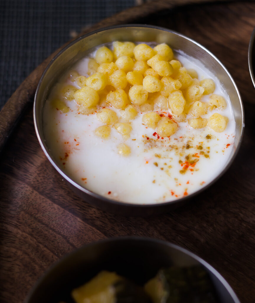Mouth watering boondi ka raita ready to eat