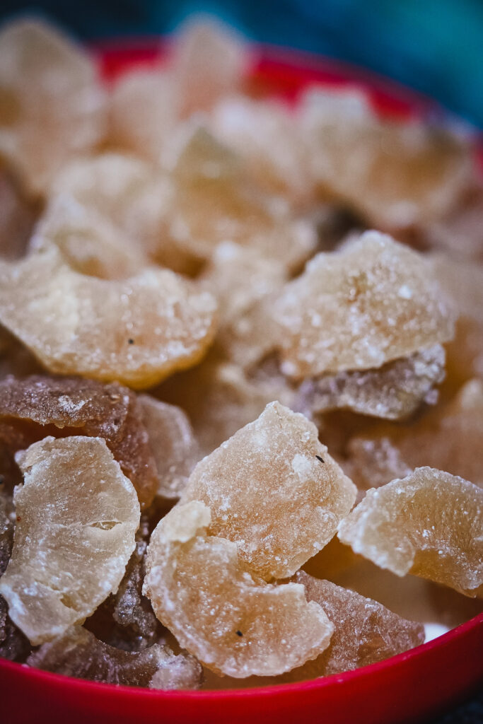 Fresh homemade amla candy with a glossy sweet coating.